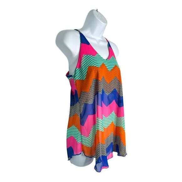 R Rouge Women’s S Spaghetti Strap Sheer Chevron Top - Picture 4 of 7